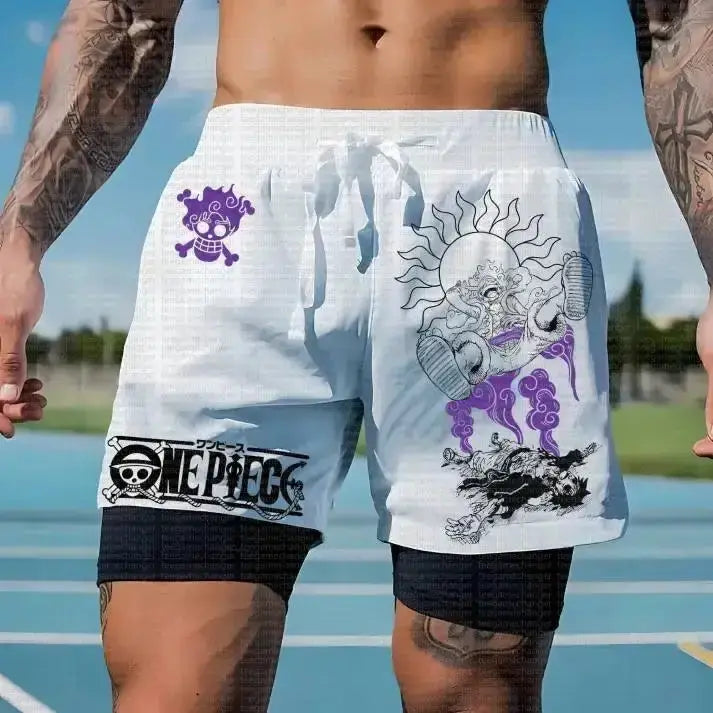 Infinite Visibility One Piece Running Shorts and Straw Hat, gym shorts with breathable fabric and casual summer style.