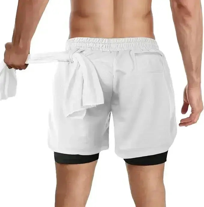 Infinite Visibility one-piece running shorts with straw hat, gym shorts designed for comfort and active wear, shown on a model.