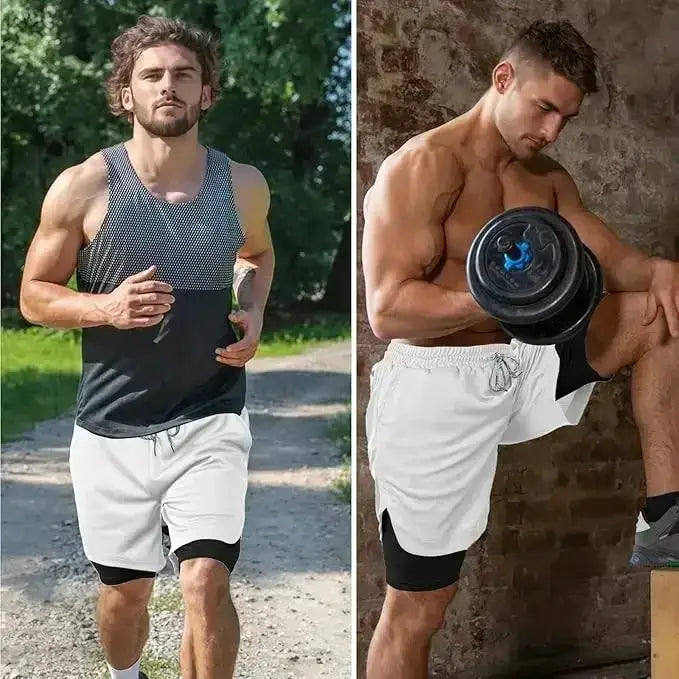 Infinite Visibility one-piece running shorts with straw hat, designed for gym workouts and active wear, featuring lightweight fabric and casual style.