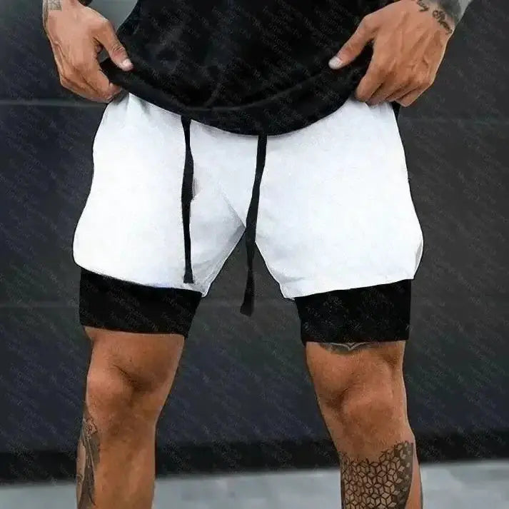 Infinite Visibility One Piece running shorts with straw hat, gym shorts designed for comfort and active wear.