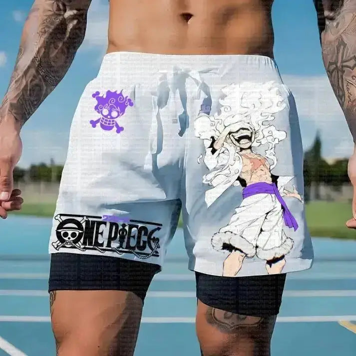 Infinite Visibility one-piece running shorts with straw hat design, gym shorts ideal for activewear and casual workouts.