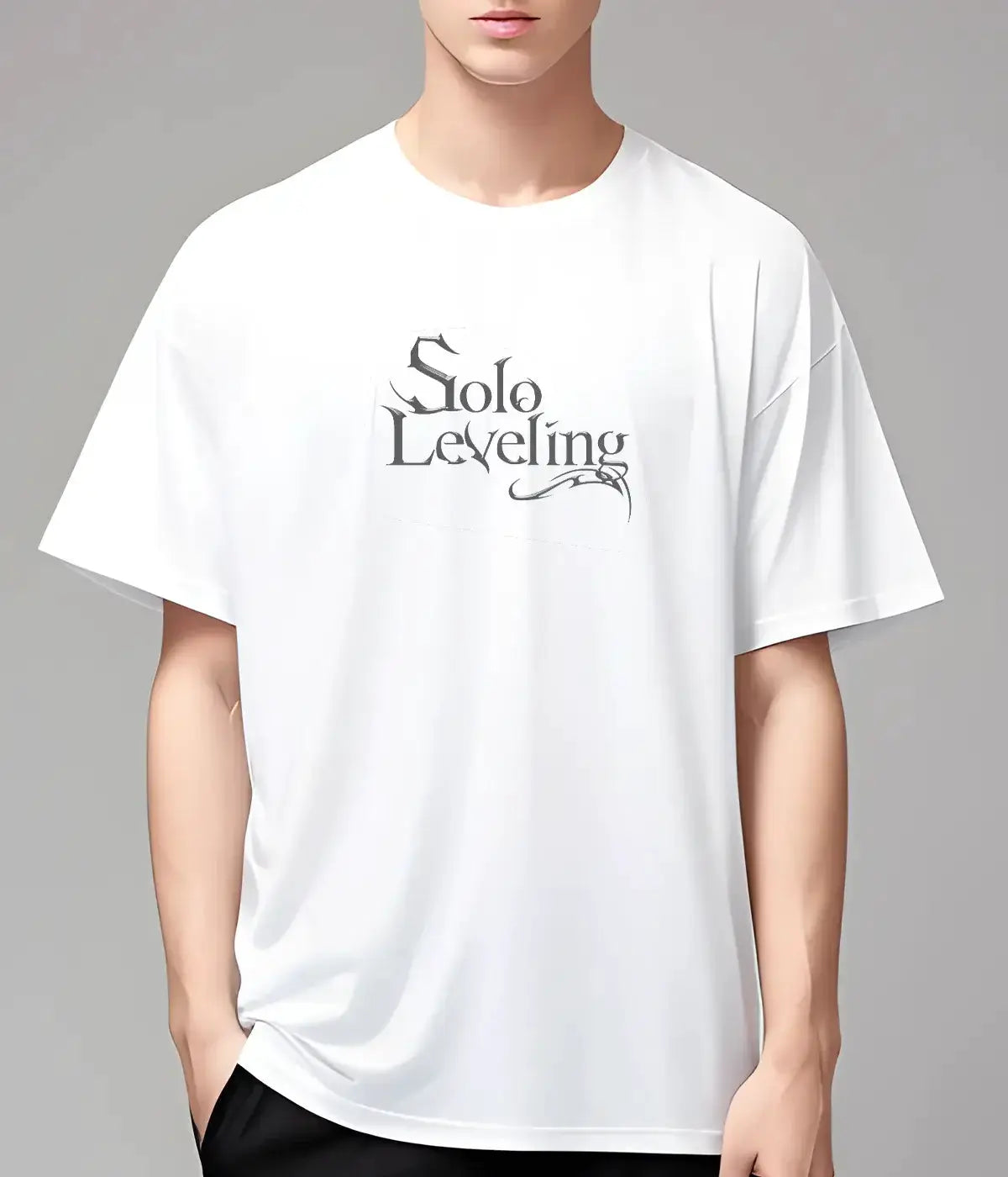 Infinite Visibility Solo Leveling Arise oversized T-shirt with Y2K hip hop style, featuring bold graphic design and relaxed fit.