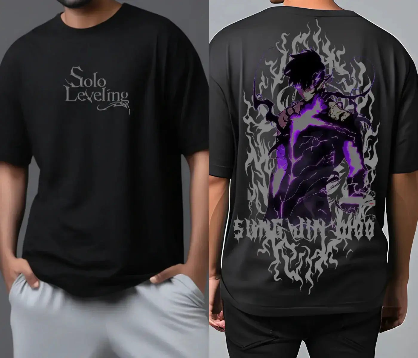 Infinite Visibility Solo Leveling Arise oversized T-shirt with Y2K hip hop style, featuring bold graphic design and relaxed fit.