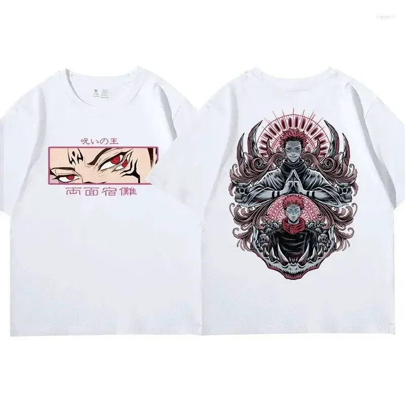 Ryomen Sukuna Jujutsu Kaisen T-shirt by Infinite Visibility, cotton loose fit tee featuring Sukuna graphic design.