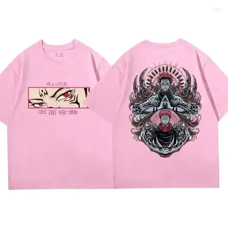 Ryomen Sukuna Jujutsu Kaisen T-shirt by Infinite Visibility, featuring a loose cotton design with Sukuna's graphic print.