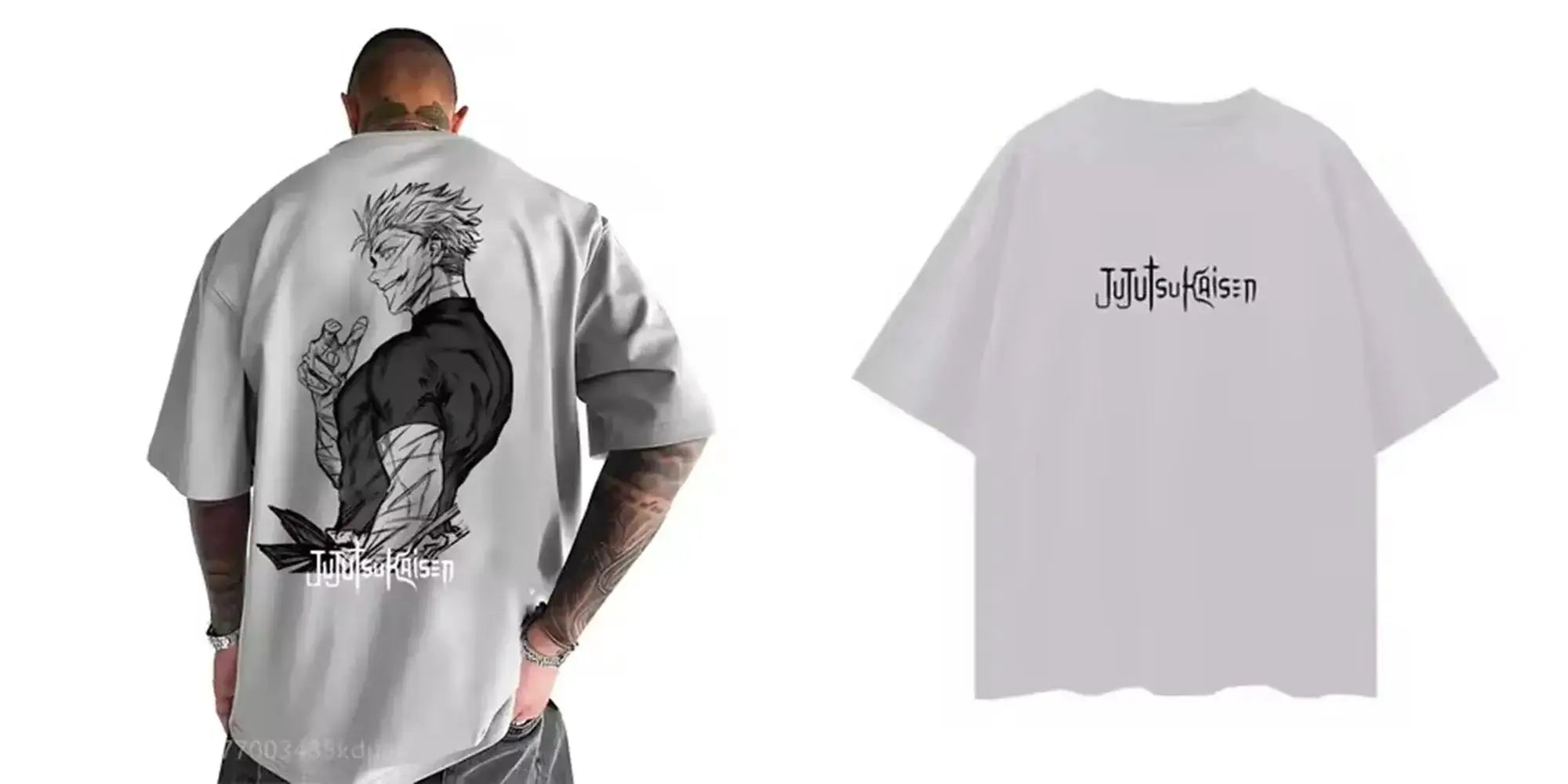Men's Jujutsu Kaisen T-Shirt featuring anime graphic design from Infinite Visibility, casual short-sleeve cotton tee.