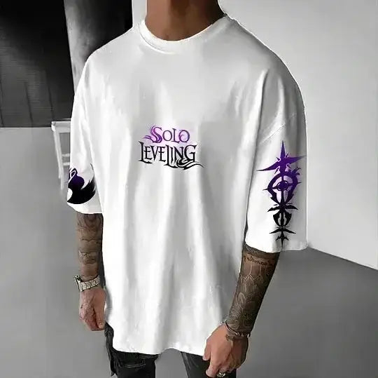 Solo Leveling authorized T-shirt featuring retro Y2K anime design, made from soft cotton by Infinite Visibility.