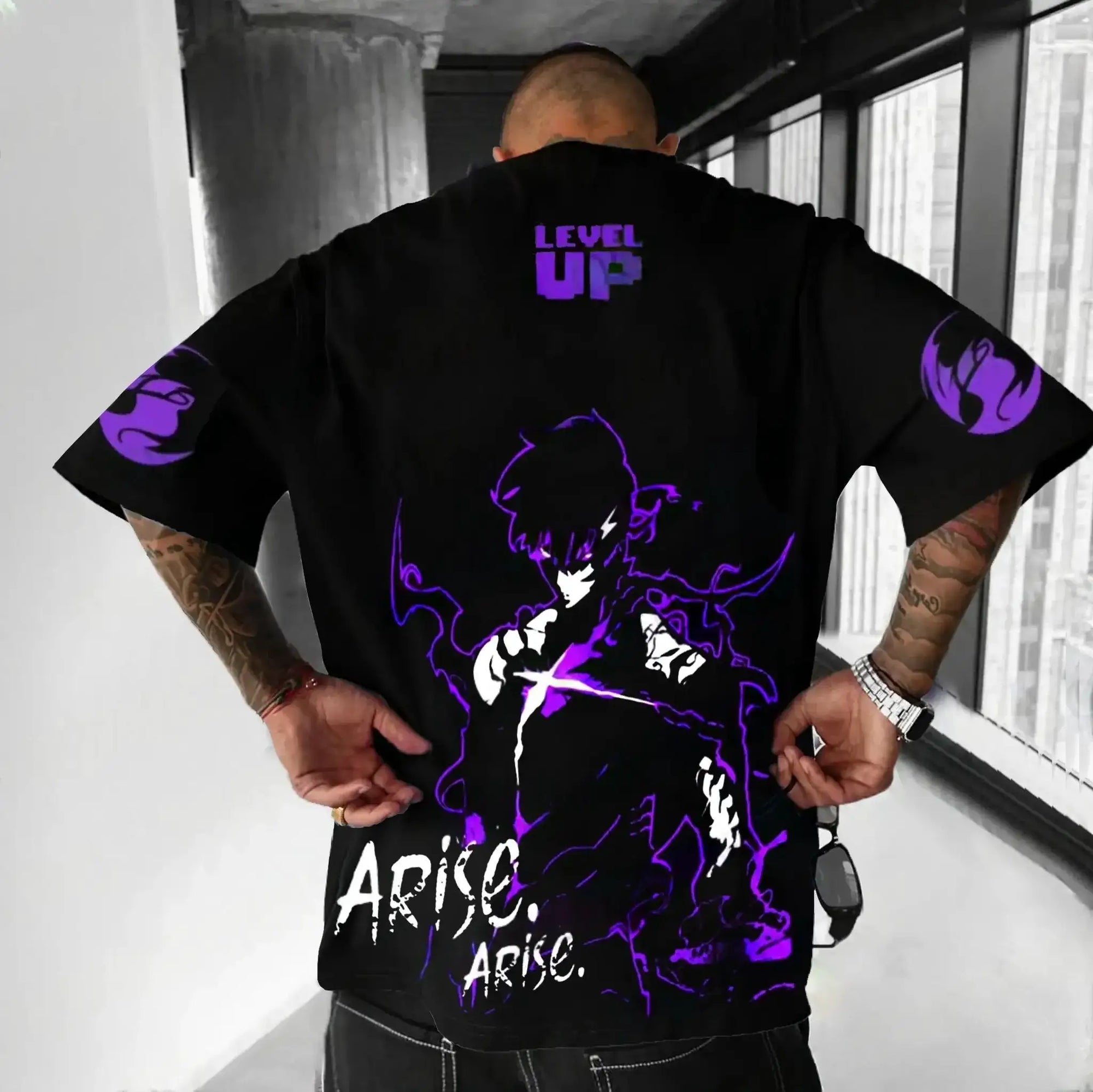 Infinite Visibility Solo Leveling authorized T-shirt featuring retro Y2K anime design in cotton fabric, casual top for fans.
