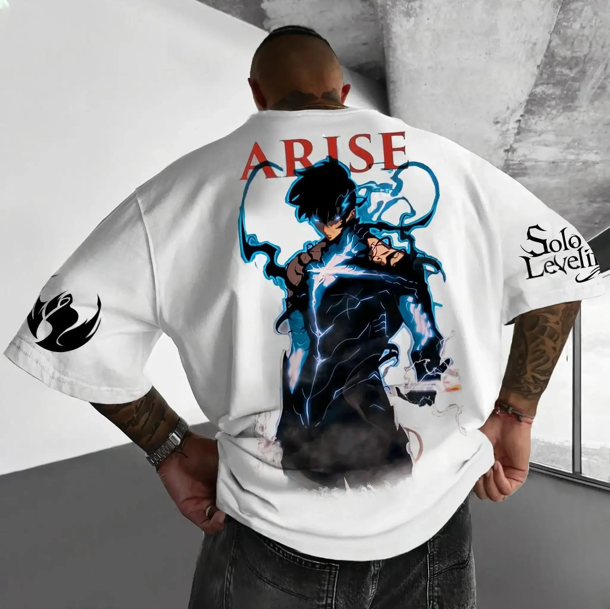 Solo Leveling authorized T-shirt by Infinite Visibility featuring retro Y2K anime design in cotton fabric.