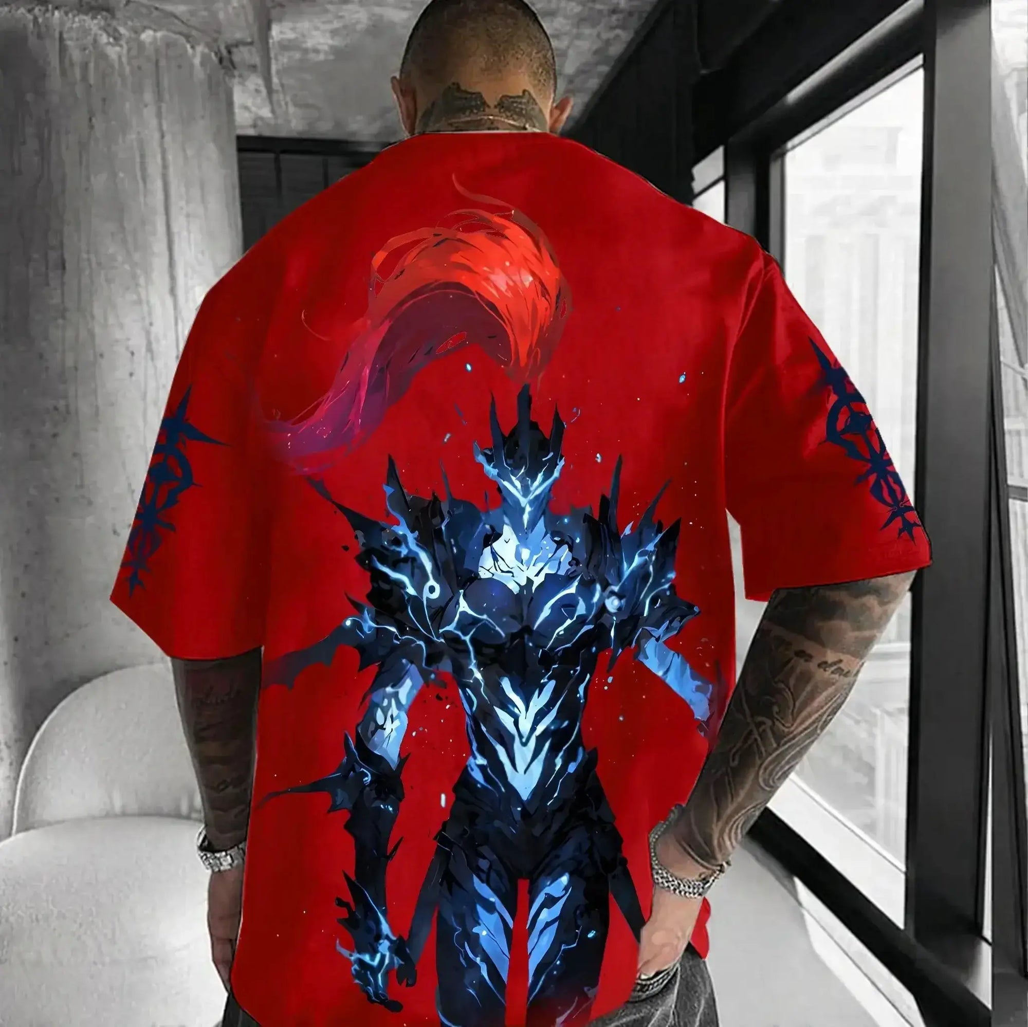 Infinite Visibility Solo Leveling Retro Y2K anime cotton T-shirt featuring bold graphic design and vibrant colors.