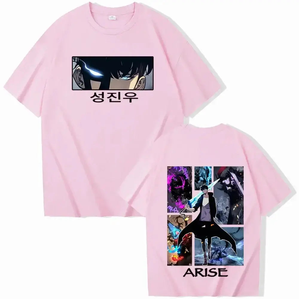 Infinite Visibility Solo Leveling T-Shirt featuring anime design, Harajuku style, 2025 hot fashion, casual streetwear tee