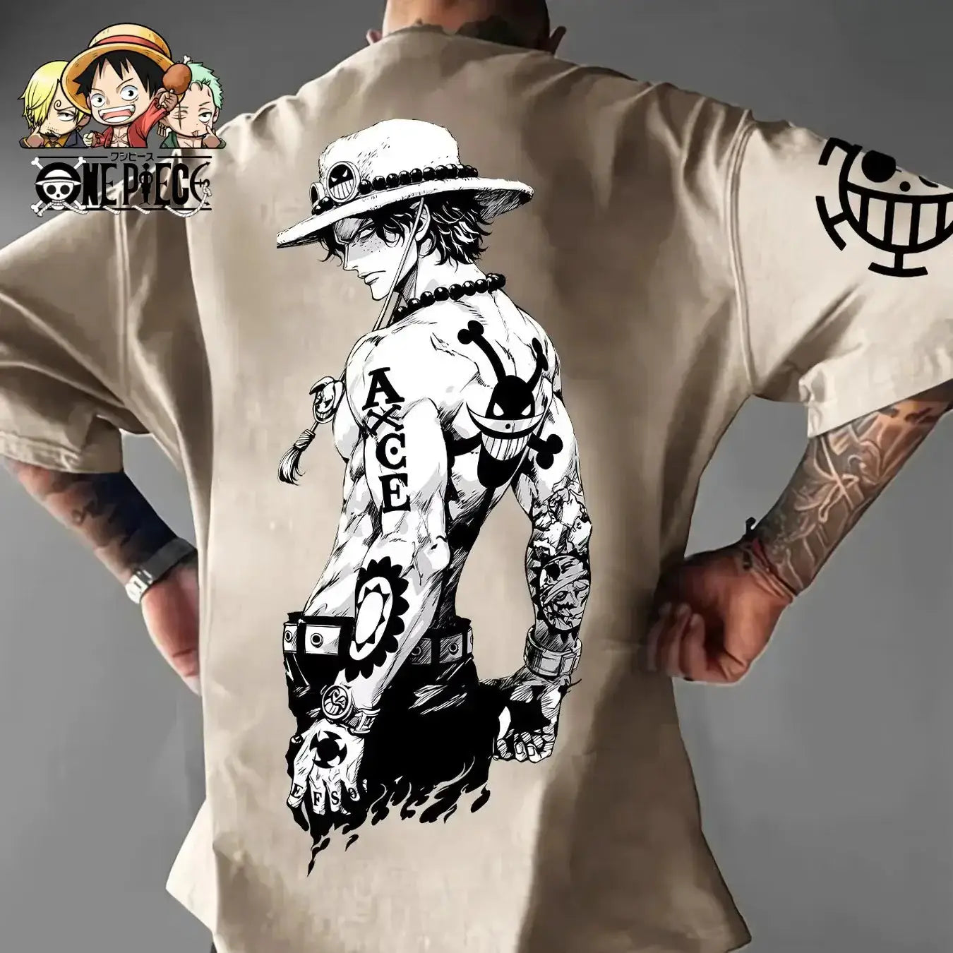 Oversized cotton Luffy One Piece T-shirt with Y2K graphic design by Infinite Visibility, featuring vibrant character print.