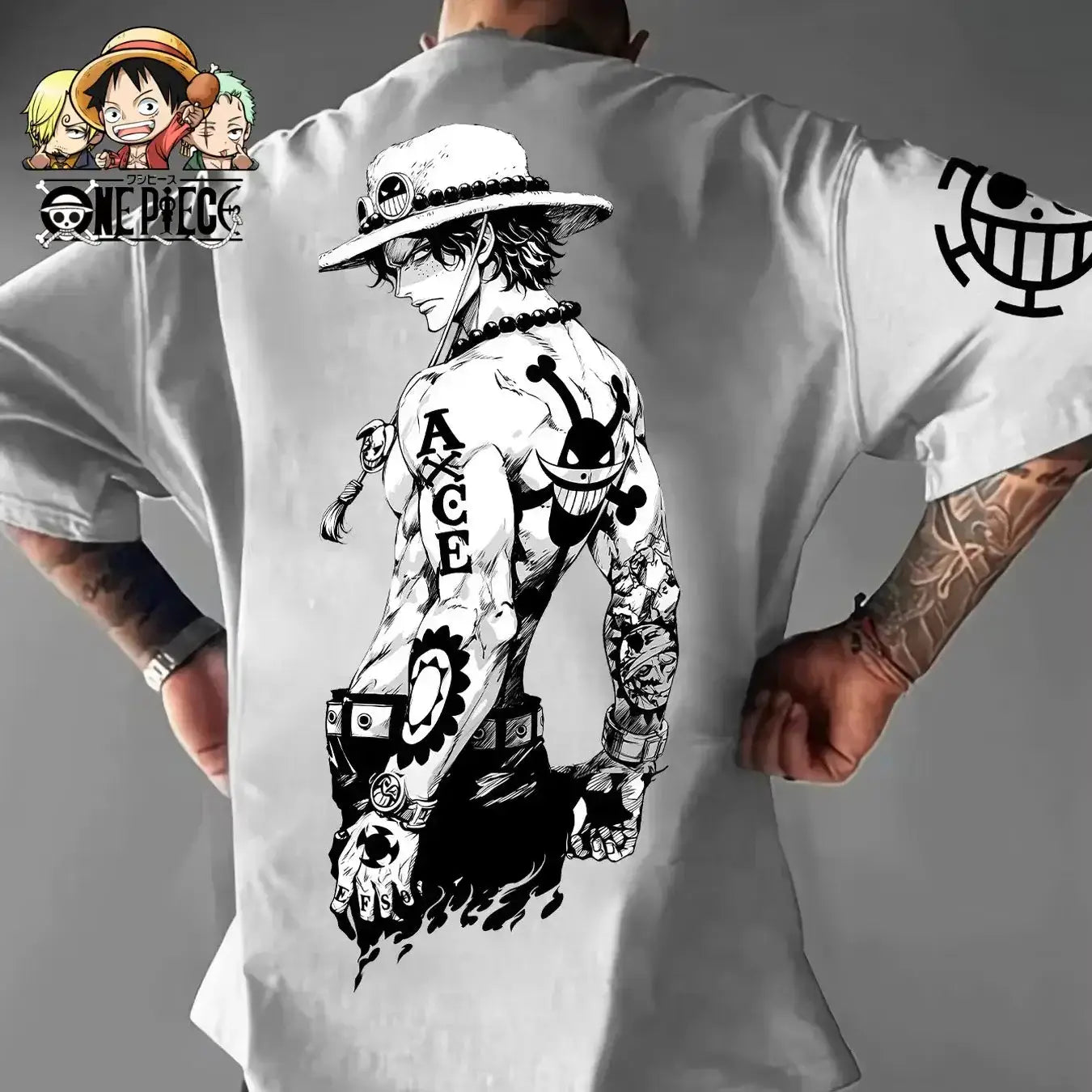 Oversized cotton One Piece Luffy T-shirt with Y2K graphic design, featuring vibrant print of Luffy from Infinite Visibility.