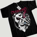 Overlord Ainz anime manga T-shirt by Infinite Visibility featuring a graphic design, available in all sizes.