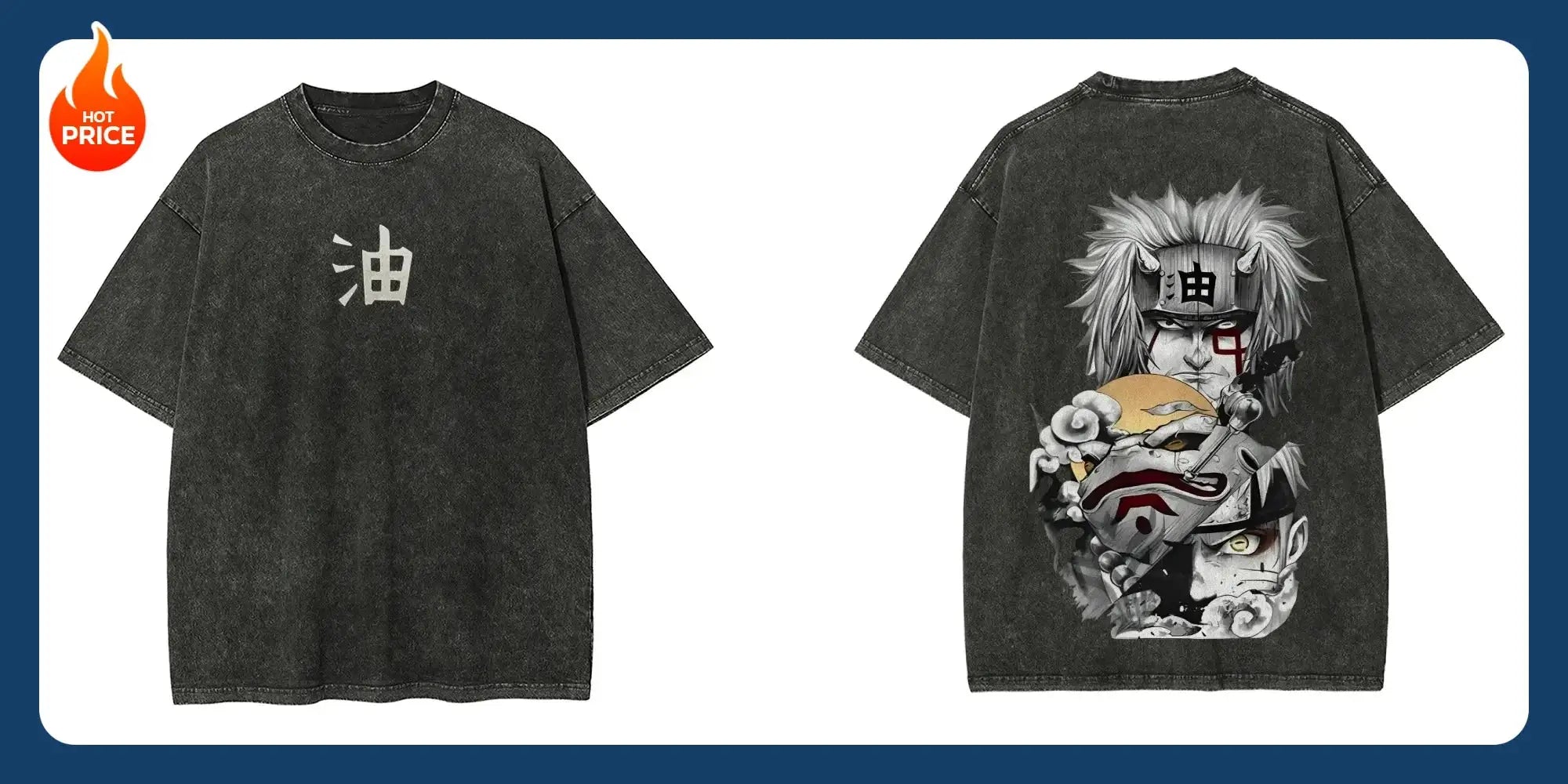 Naruto Washed T-Shirt by Infinite Visibility featuring retro Japanese design on a cotton T-shirt with Naruto character artwork.
