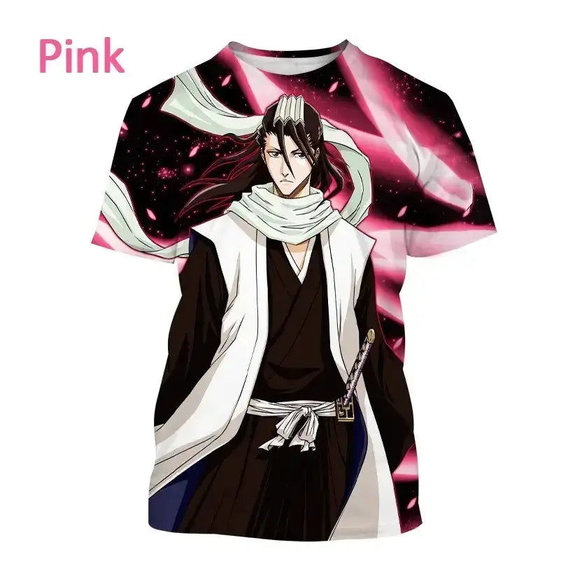 Black Ichigo Kurosaki T-shirt featuring 3D Bleach anime design, summer top from Infinite Visibility, casual anime-inspired clothing