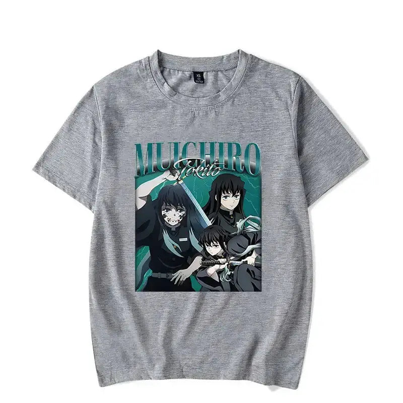 Infinite Visibility Demon Slayer Tokitou Muichirou graphic T-shirt featuring a detailed illustration of the character.
