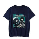 Demon Slayer Tokitou Muichirou graphic T-shirt by Infinite Visibility featuring character artwork on a black cotton tee.