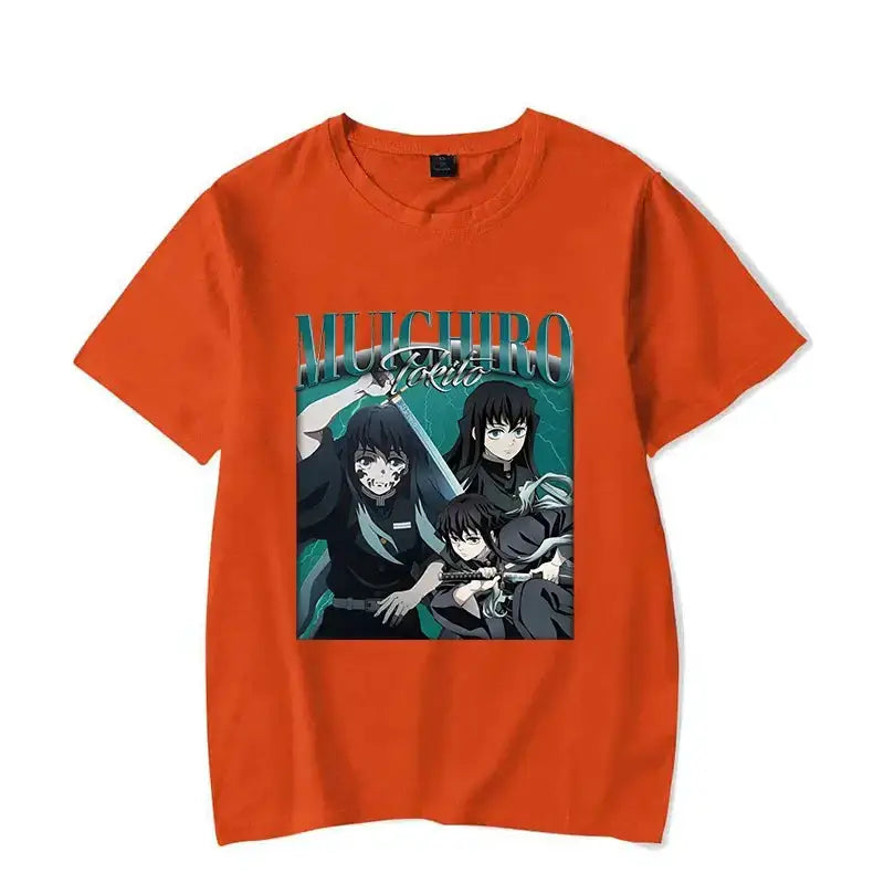 Demon Slayer Tokitou Muichirou graphic T-shirt by Infinite Visibility featuring Muichirou's character illustration on a black tee.