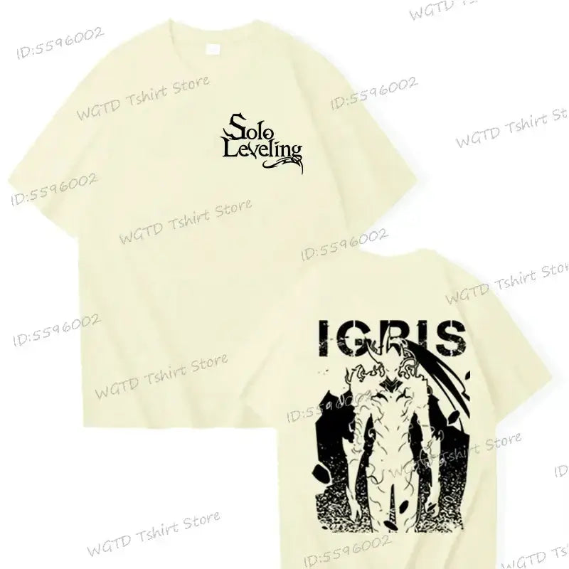 Infinite Visibility Solo Leveling T-shirt featuring Sung Jin-woo design, 100% cotton, casual fit for anime fans