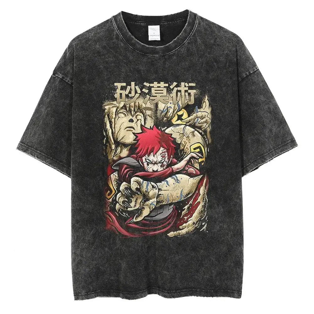 Vintage black Naruto Rock Lee streetwear T-shirt by Infinite Visibility, featuring a bold graphic design on the front.