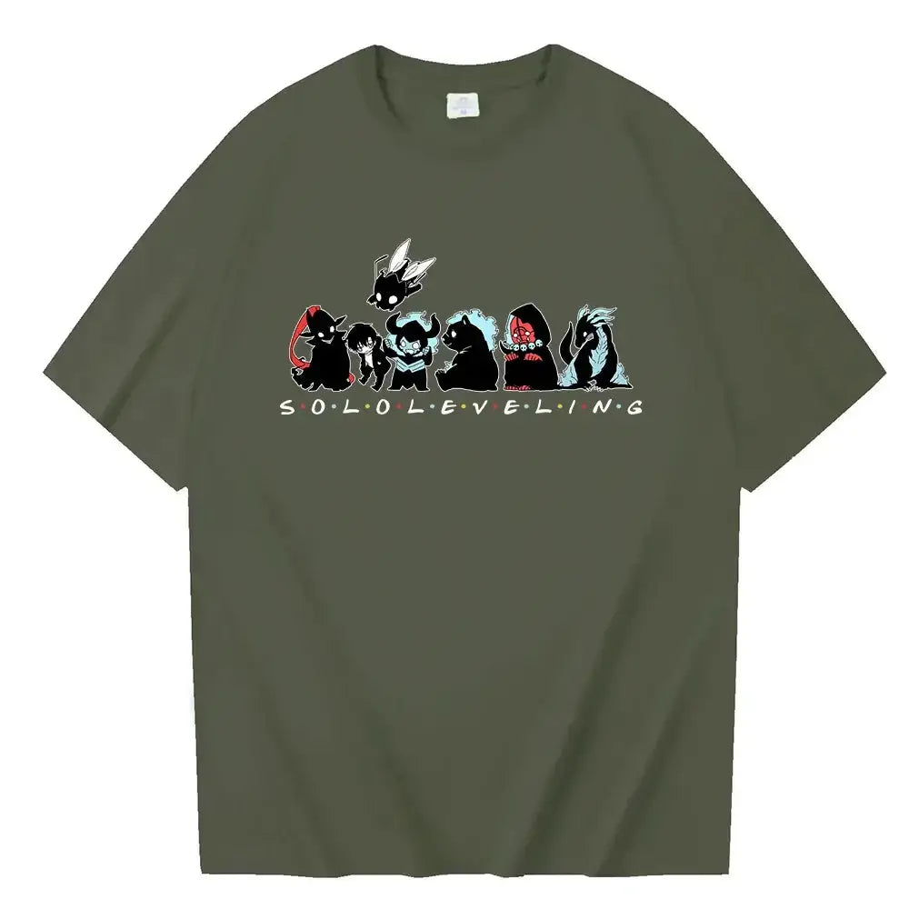 Cute Solo Leveling T-shirt by Infinite Visibility featuring anime-inspired design, perfect for fans of the popular manga series.