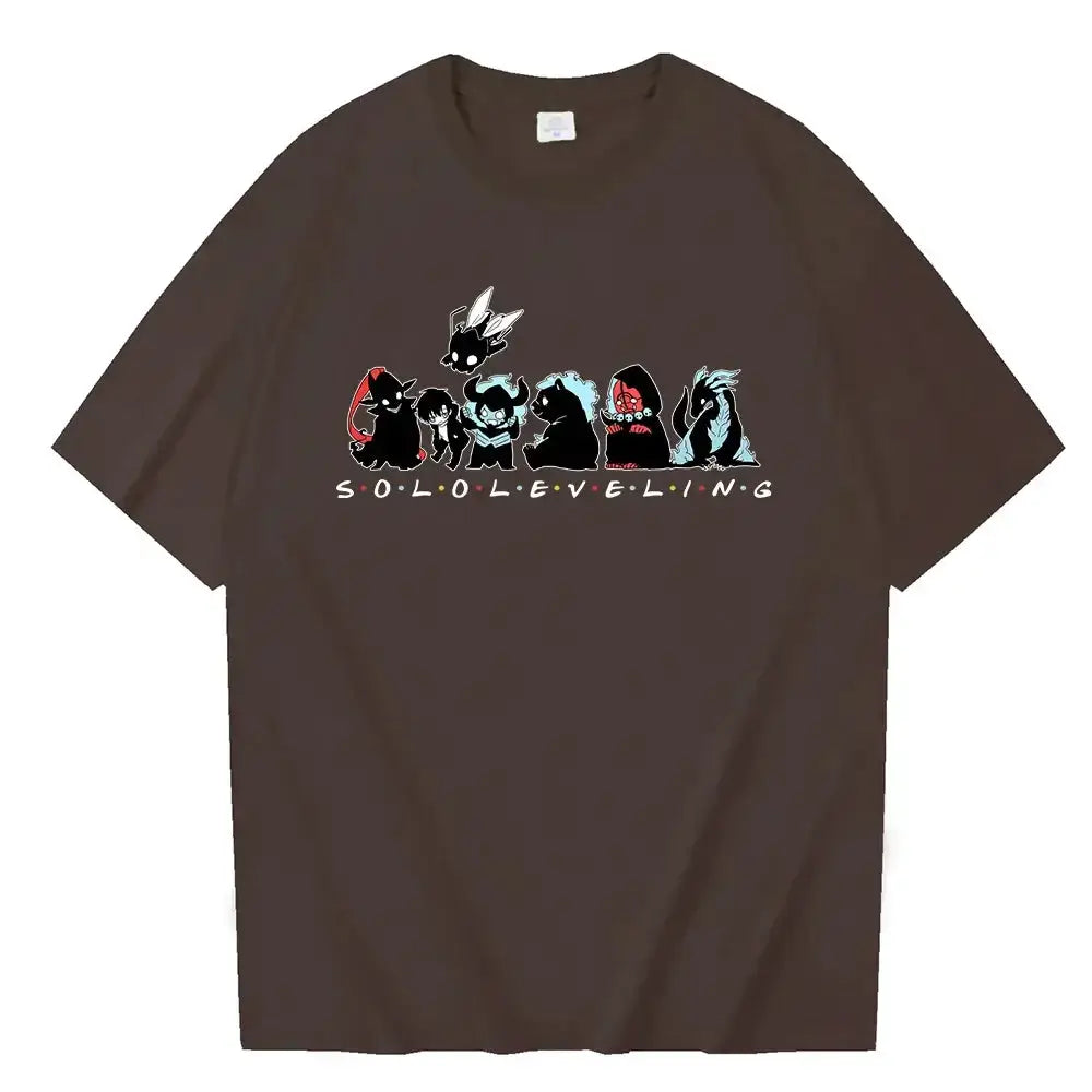 Cute Solo Leveling anime T-shirt by Infinite Visibility featuring character artwork, perfect for fans of the popular series.