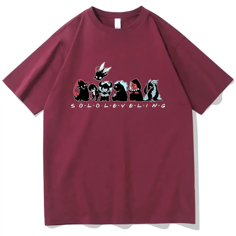 Cute Solo Leveling T-shirt by Infinite Visibility featuring anime-inspired design, perfect for fans of the popular series.