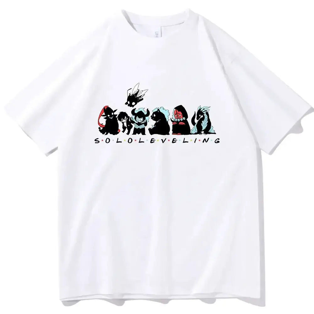 Cute Solo Leveling T-shirt by Infinite Visibility featuring anime-inspired design, perfect for fans of the popular series.