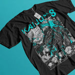 Black Kaiju No 8 T-shirt featuring Mina Ashiro Y2K anime graphic, Infinite Visibility brand, with vibrant anime character print.