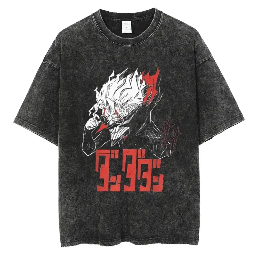 Vintage Dandadan Ken Takakura T-shirt by Infinite Visibility featuring manga-inspired graphic on soft cotton fabric.