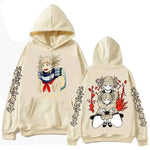 Oversized Himiko Toga hoodie from Infinite Visibility featuring MHA anime fleece fabric, casual streetwear style.