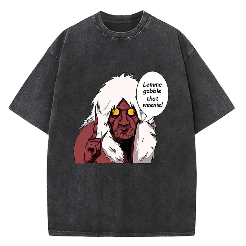 Japanese anime style Dandadan Okarun T-shirt in black, featuring vibrant anime graphic on soft cotton fabric.