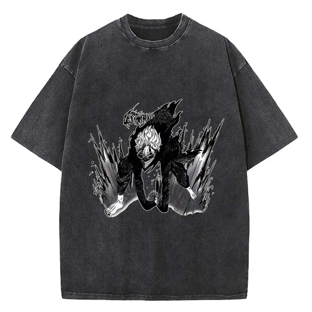 Japanese anime-inspired Dandadan Okarun T-shirt by Infinite Visibility featuring vibrant graphic art on a casual tee.