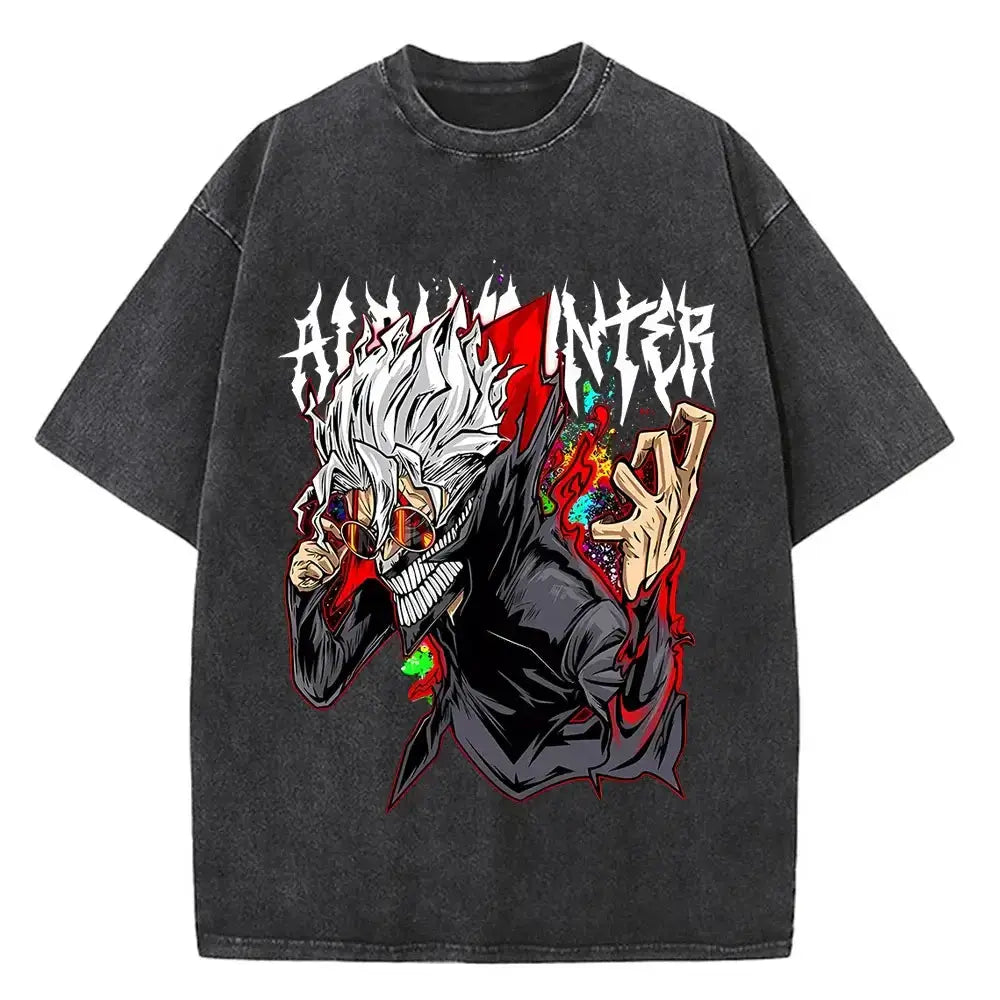 Infinite Visibility Dandadan Okarun T-shirt featuring Japanese anime aesthetic design, casual unisex graphic tee.
