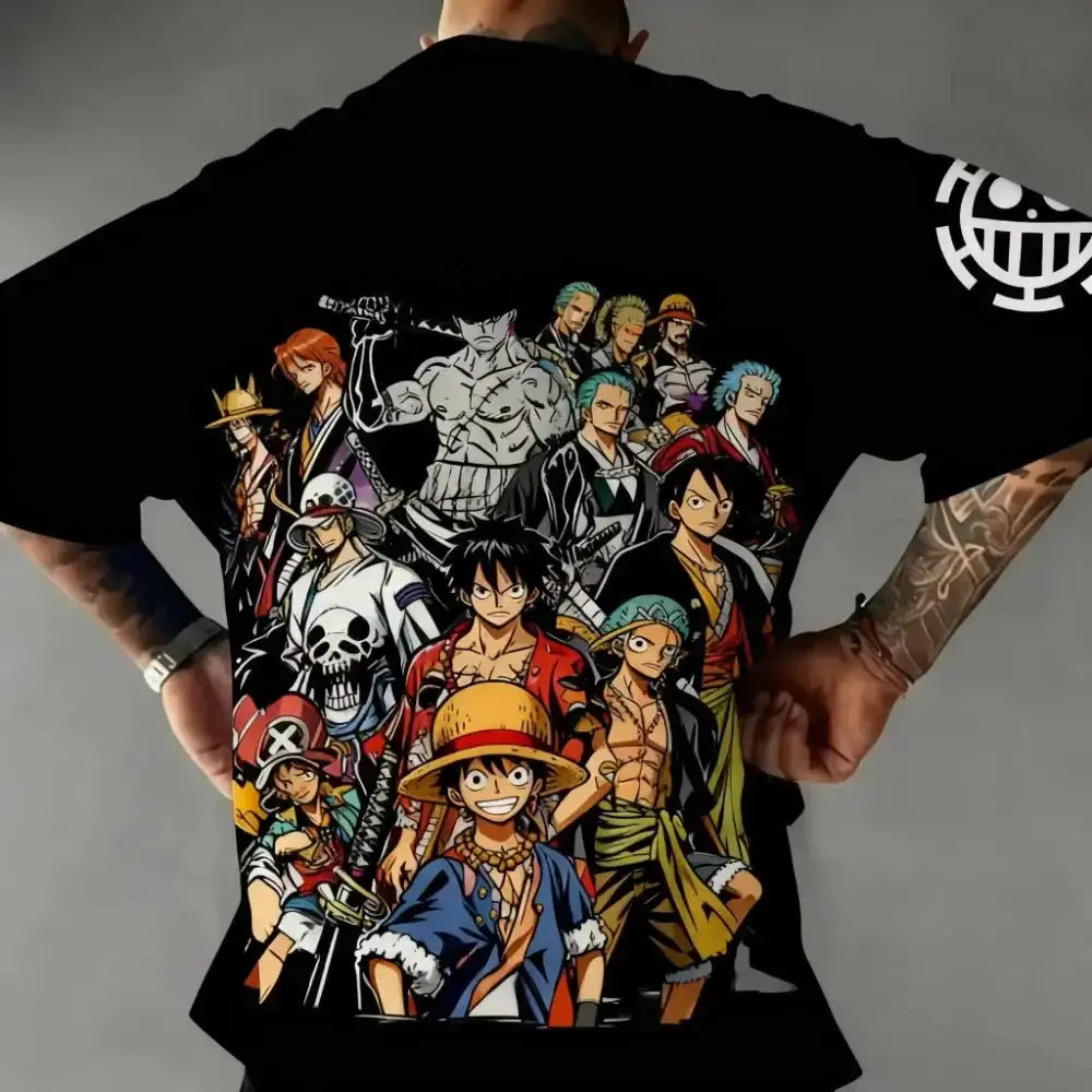 Infinite Visibility One Piece T-shirt featuring Luffy, Zoro, and Sanji cotton graphic tee in XXXL size.