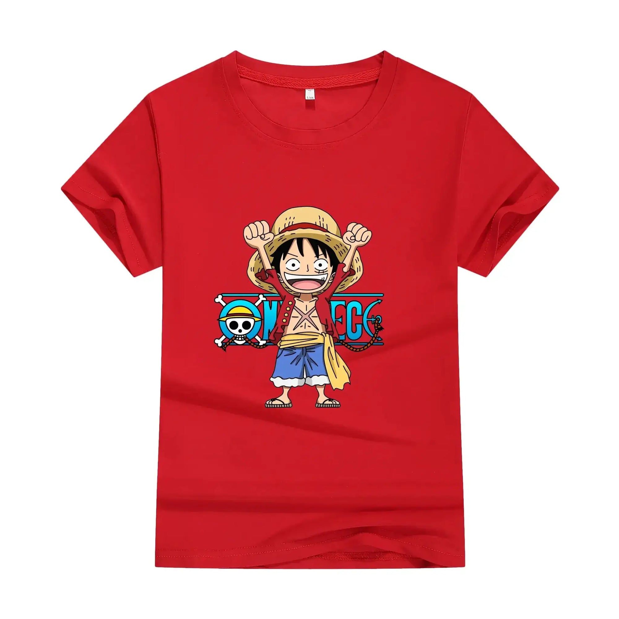 Cute unisex One Piece anime cotton T-shirt featuring character graphics, ideal for summer wear by Infinite Visibility.
