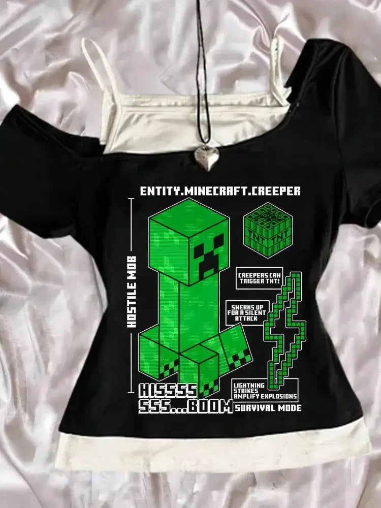 Slim black punk gothic Y2K off-shoulder tank top for women, featuring a slim fit and edgy style by Infinite Visibility.