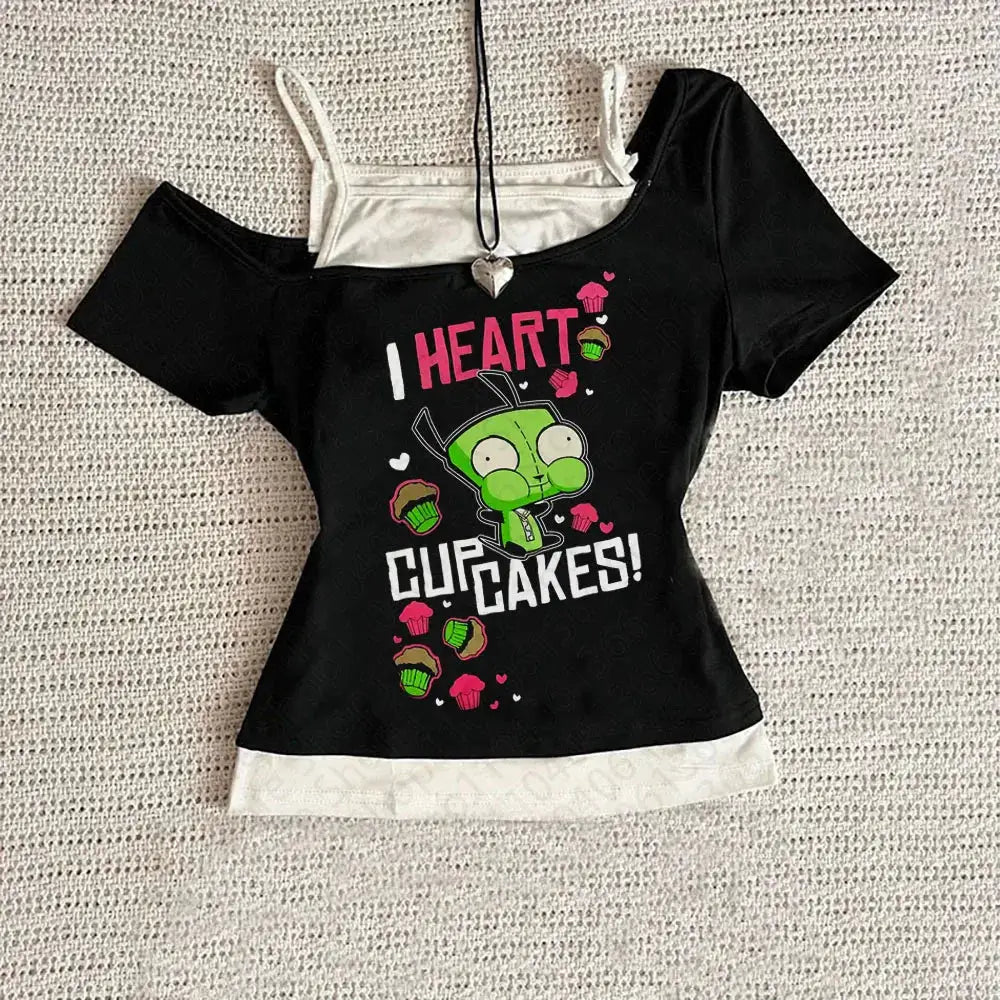 Cute Y2K style tank top for women with suspenders, harajuku-inspired crop top by Infinite Visibility, stylish and trendy.