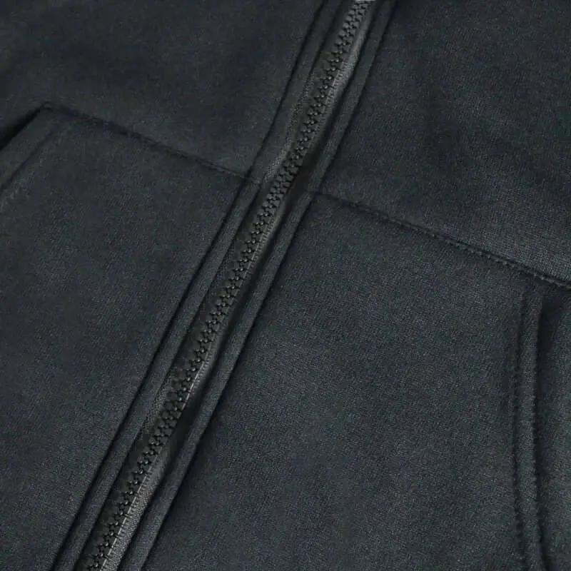 Infinite Visibility Overlord Horror Skull hooded zip-up sweatshirt with a dark, graphic skull design on black fabric.