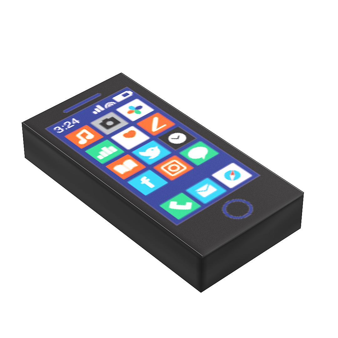 Mobile Phone Tile (1x2 Tile) for Minifigs by B3 Customs