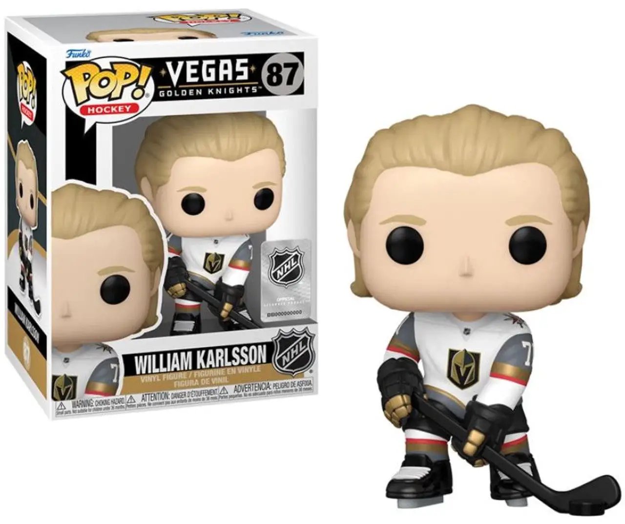 William Karlsson Pop! NHL Golden Knights figure in away jersey, collectible hockey merchandise featuring the Vegas Golden Knights player.