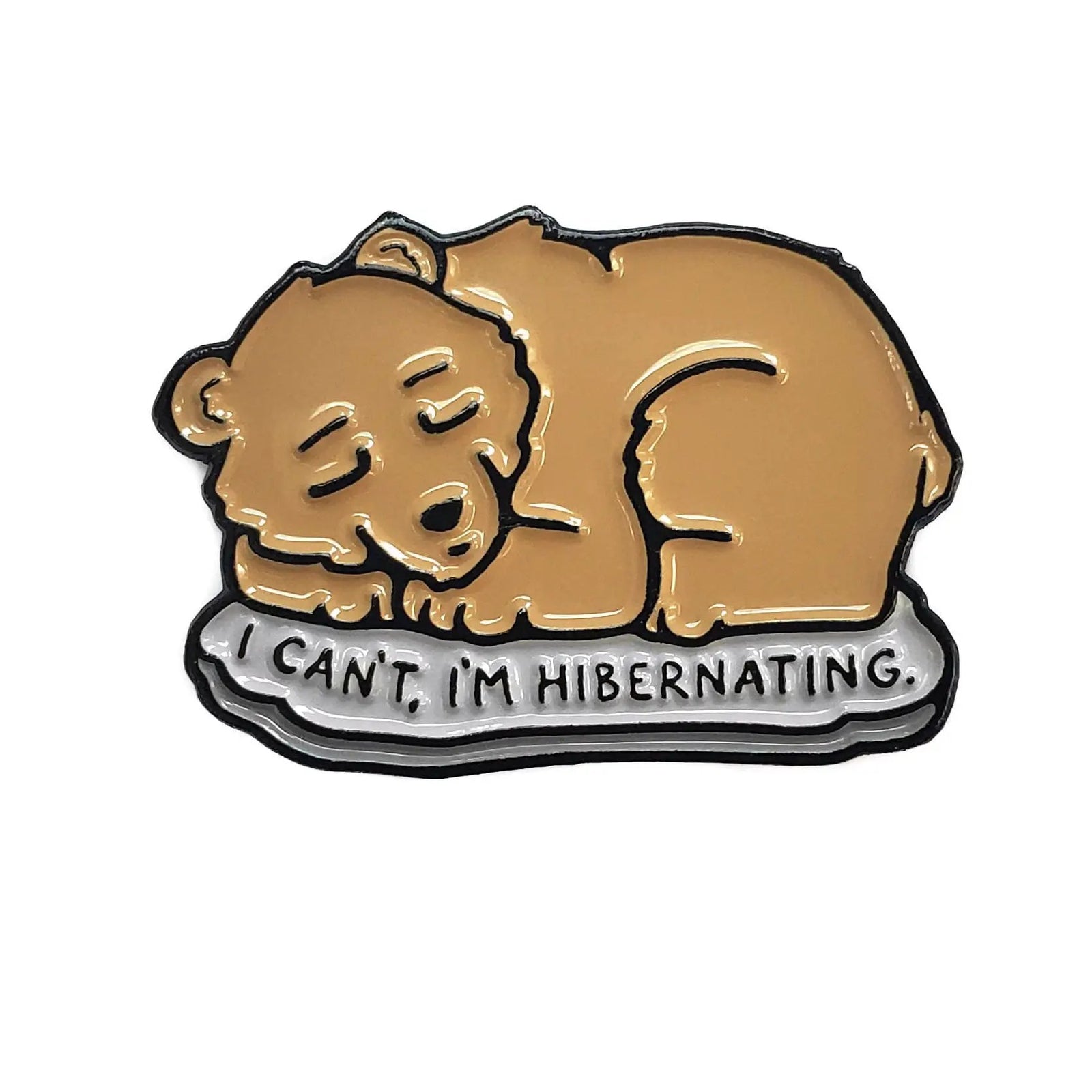 Kolorspun Hibernating Bear golf ball marker showing a detailed bear design, used for marking golf balls on the course.