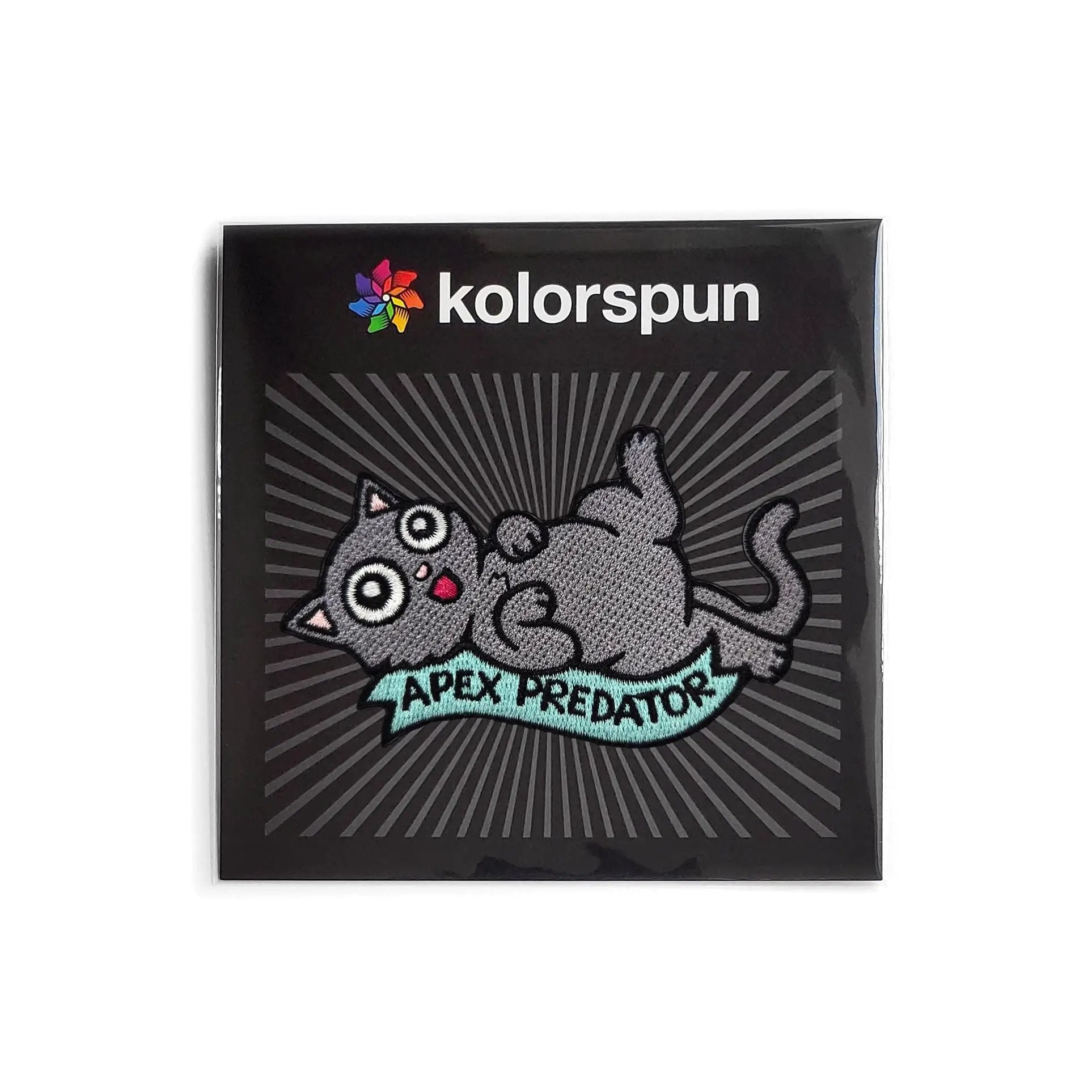 Kolorspun Apex Predator patch featuring a detailed design, perfect for clothing or accessories, showcasing bold, intricate artwork.