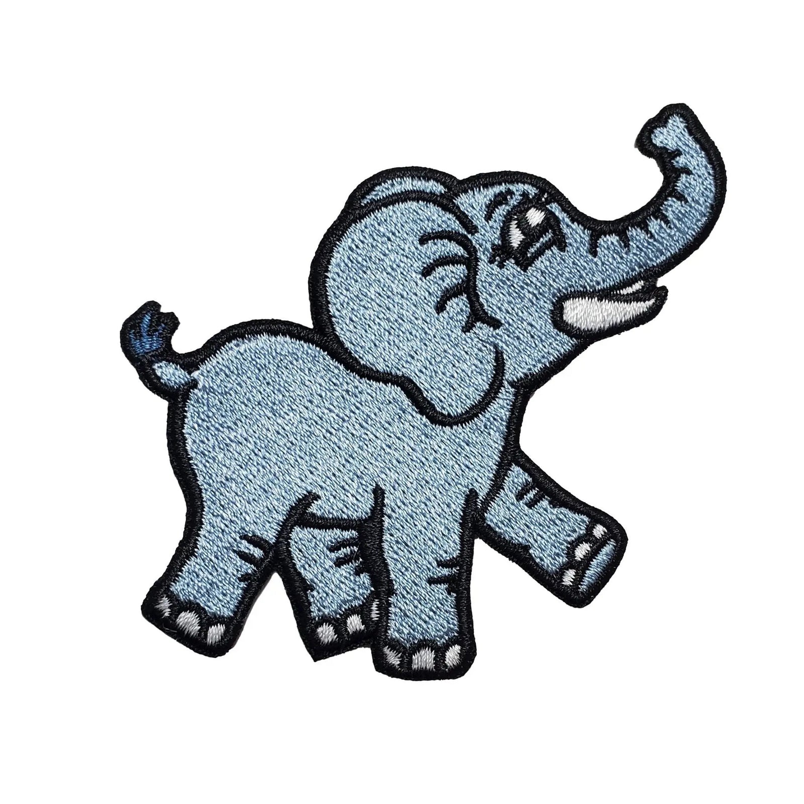 Kolorspun elephant patch featuring colorful embroidered design, perfect for decorating clothing or accessories.