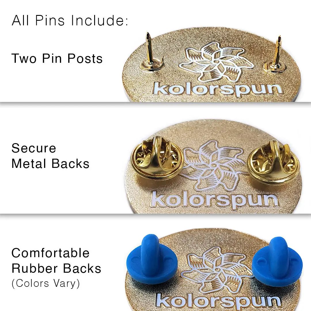 Kolorspun Don't Worry Be Apathetic pin featuring a playful design, perfect for collecting or accessorizing clothing.