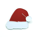 Kolorspun Santa hat enamel pin featuring festive red and white design, perfect for holiday apparel and accessories.