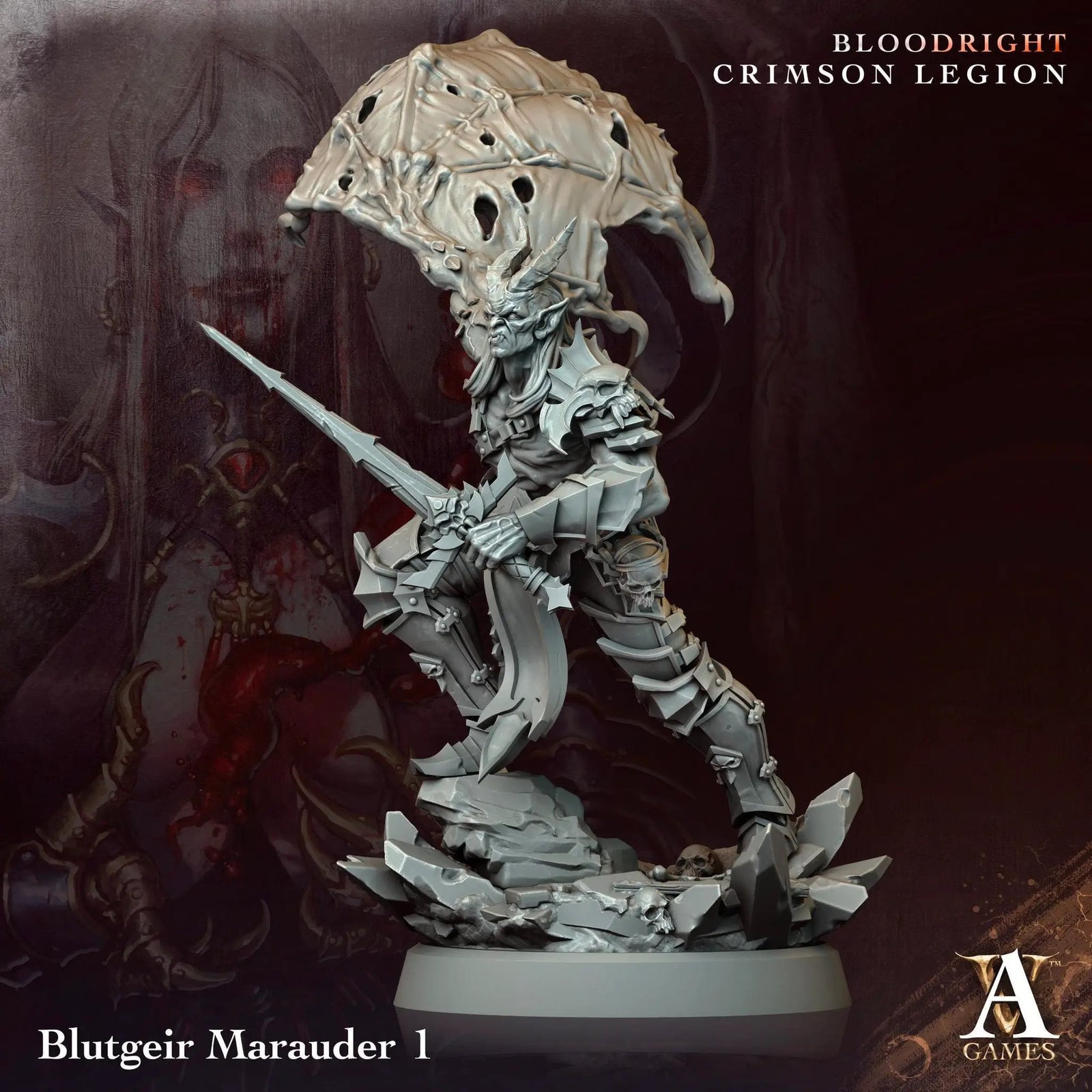 3D printed Blutgeir Marauders miniatures by Last Hope Miniatures, featuring detailed warrior figures from Archvillain Games.