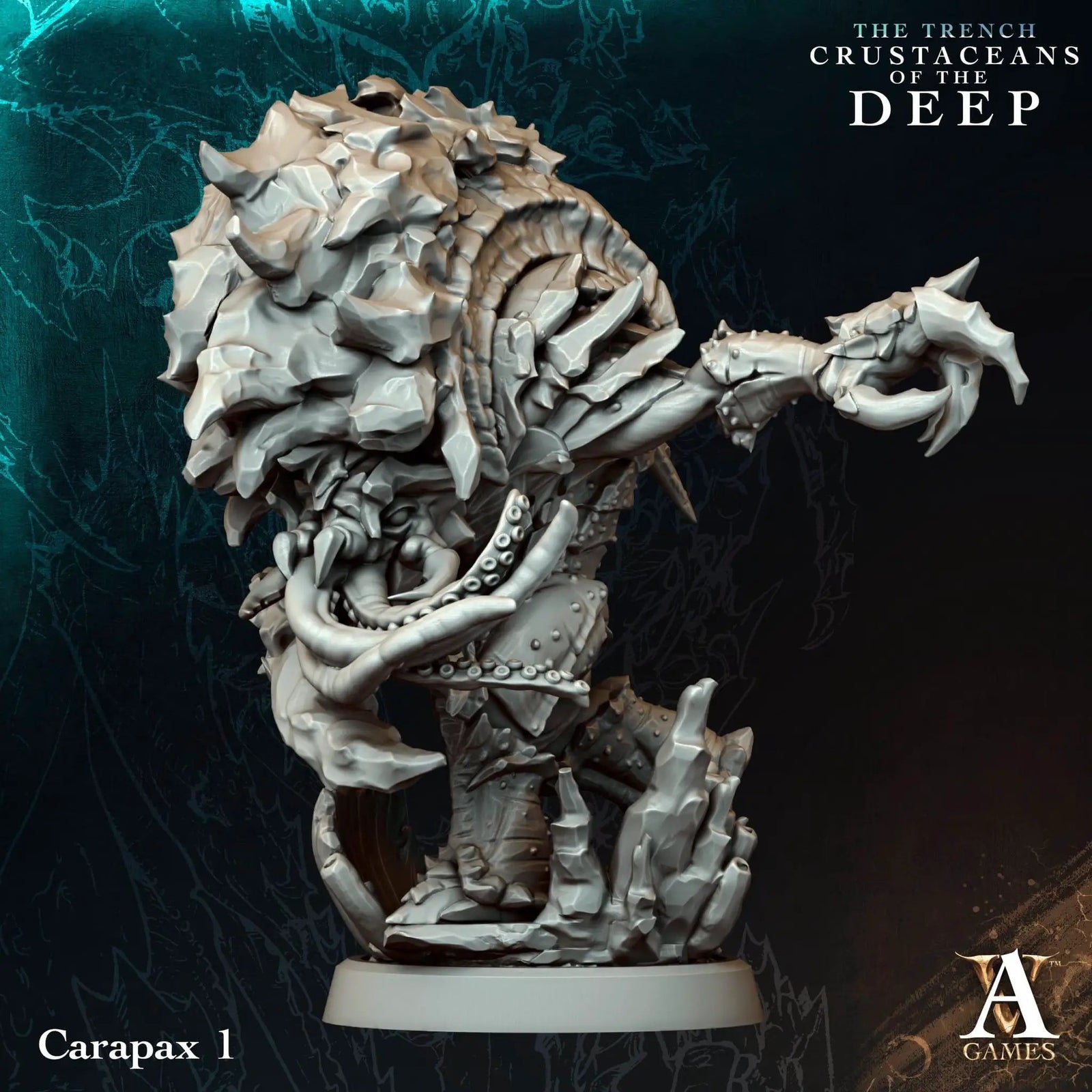 3D printed Carapax miniature by Archvillain Games, detailed sci-fi creature from Last Hope Miniatures collection.