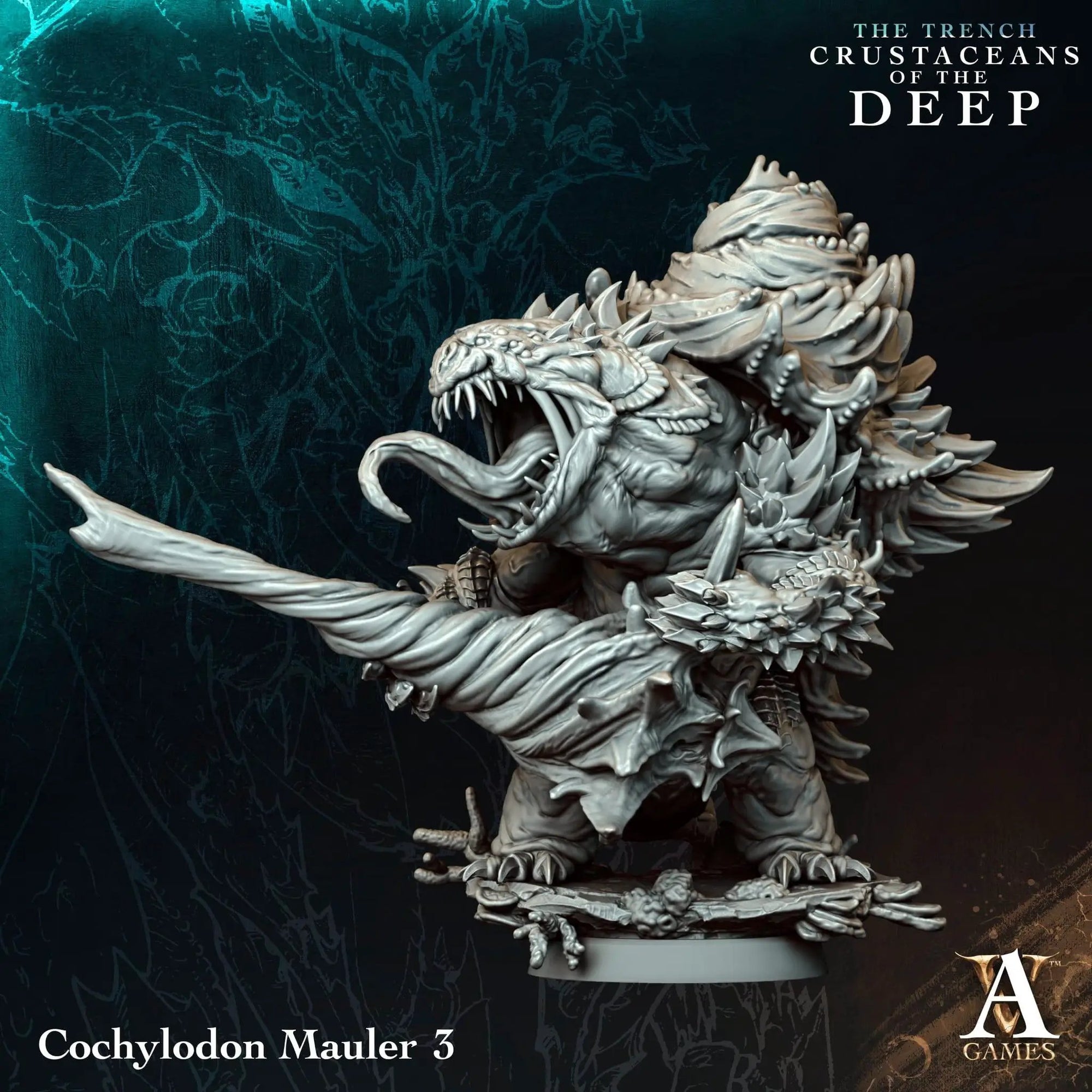 3D printed Cochylodon Maulers miniatures by Archvillain Games, produced by Last Hope Miniatures, showing detailed monstrous figures.